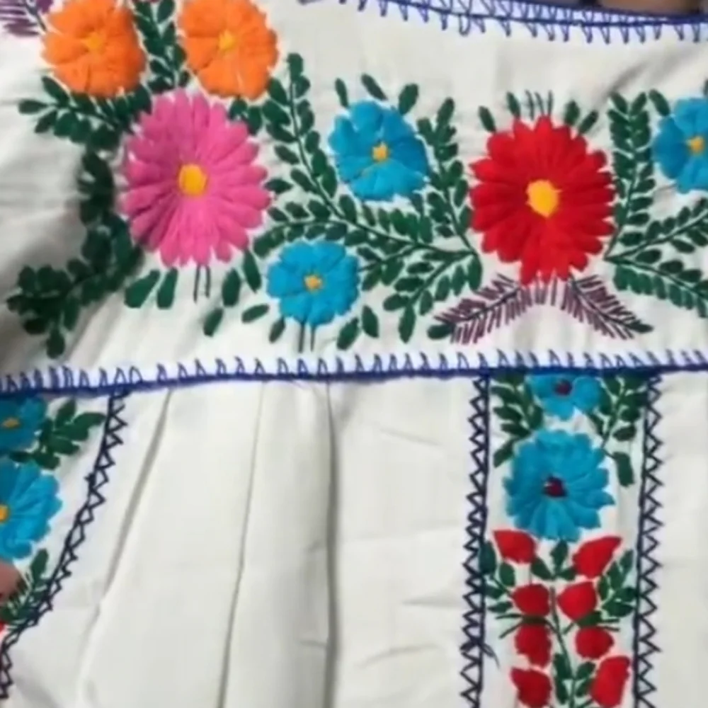 VINTAGE COTTON EMBROIDERED MIDI DRESS FLORAL BOHO SIZE S - Picture 2 of 9